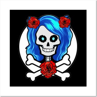 Girl Skull and Crossbones Posters and Art